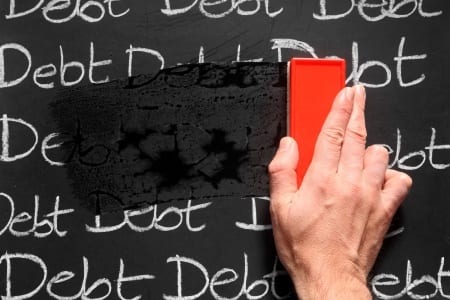 Erase Student Loan Debt from a chalboard