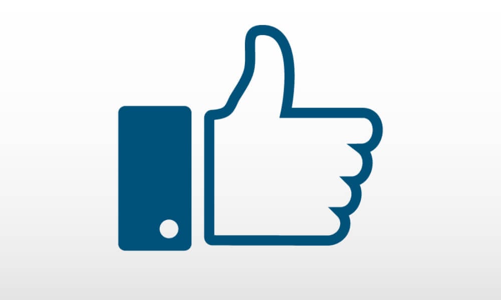 Facebook thumbs up like icon on white background