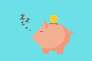 Piggy bank sleeping