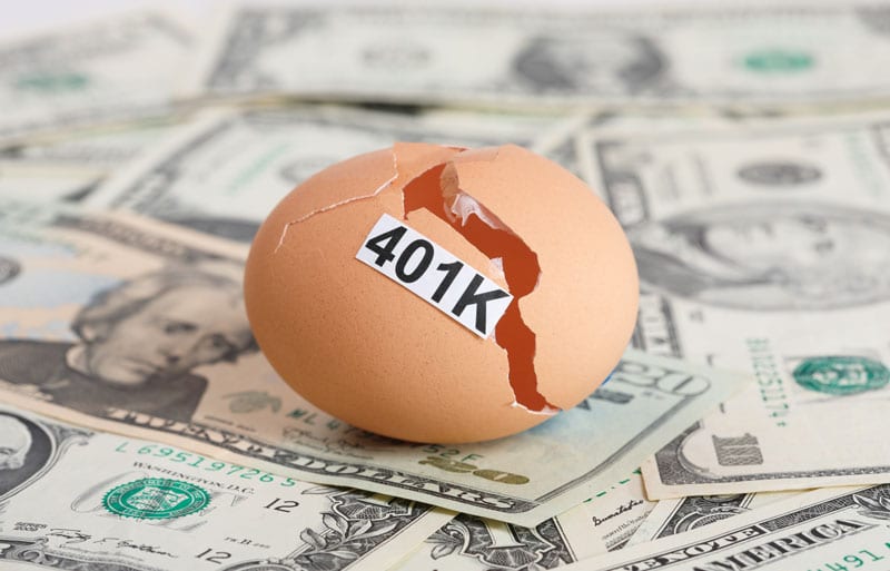 401k Nest Egg sitting on money