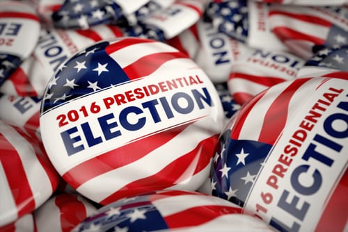 2016 Presidential Election flag election buttons