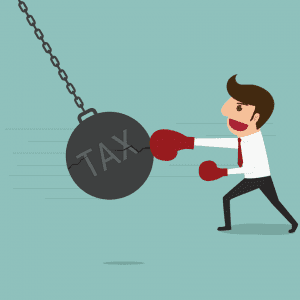 Man Punching Tax Debt Issues