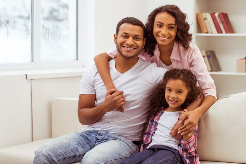 African American family at home