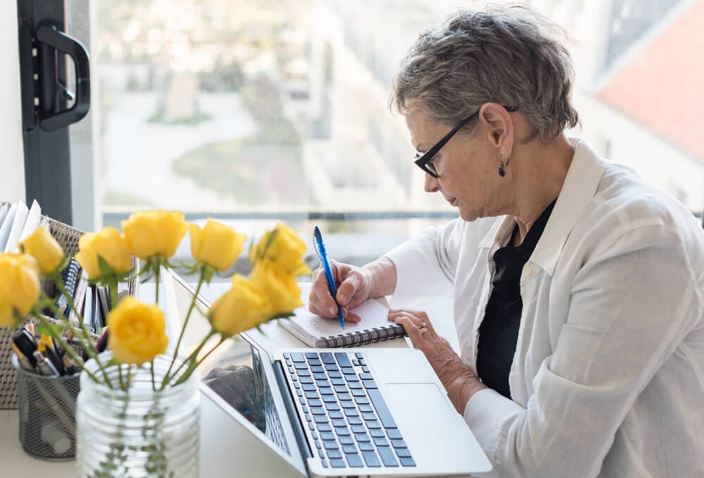 Senior woman at work Senior citizen at work