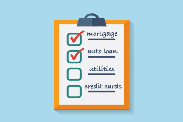 Checklist of debts to pay first