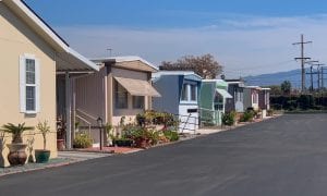 Photo of mobile homes next to each other in trailer park