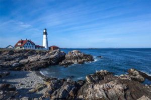 Lighthouse on the coast of Maine