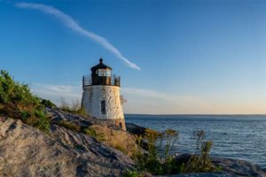 Lighthouse on the coast of Rhode Island