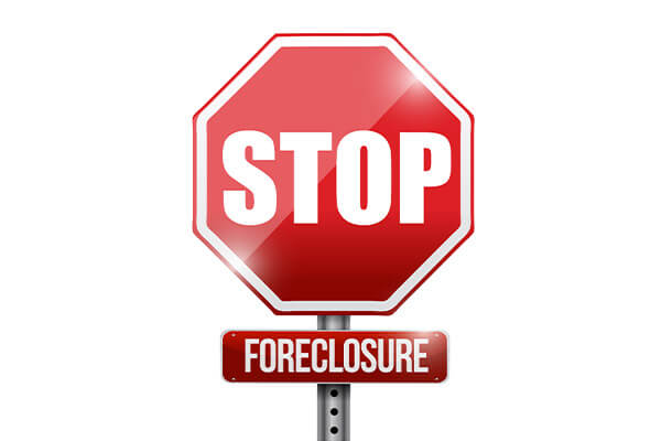 Stop sign for foreclosure