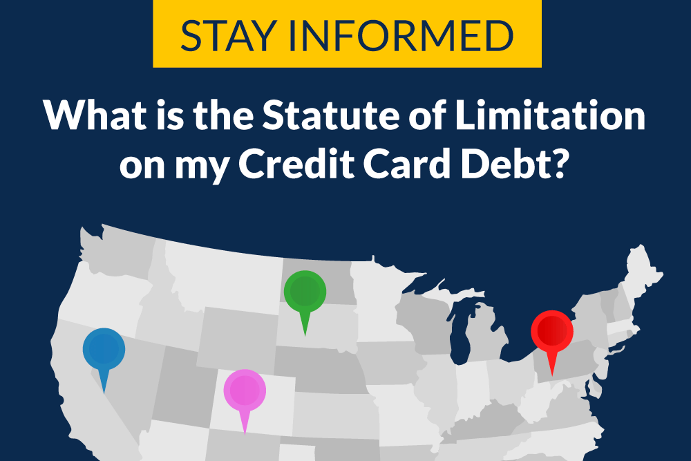 Statute of limitations on Credit Card Debt Map of USA
