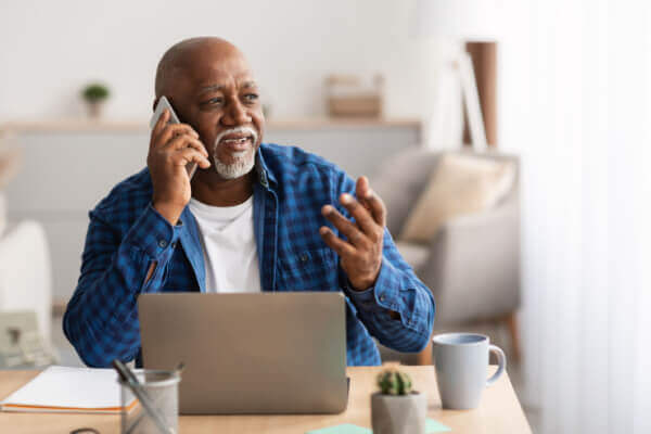 Senior citizen on the phone asking about forgiving his credit card debt