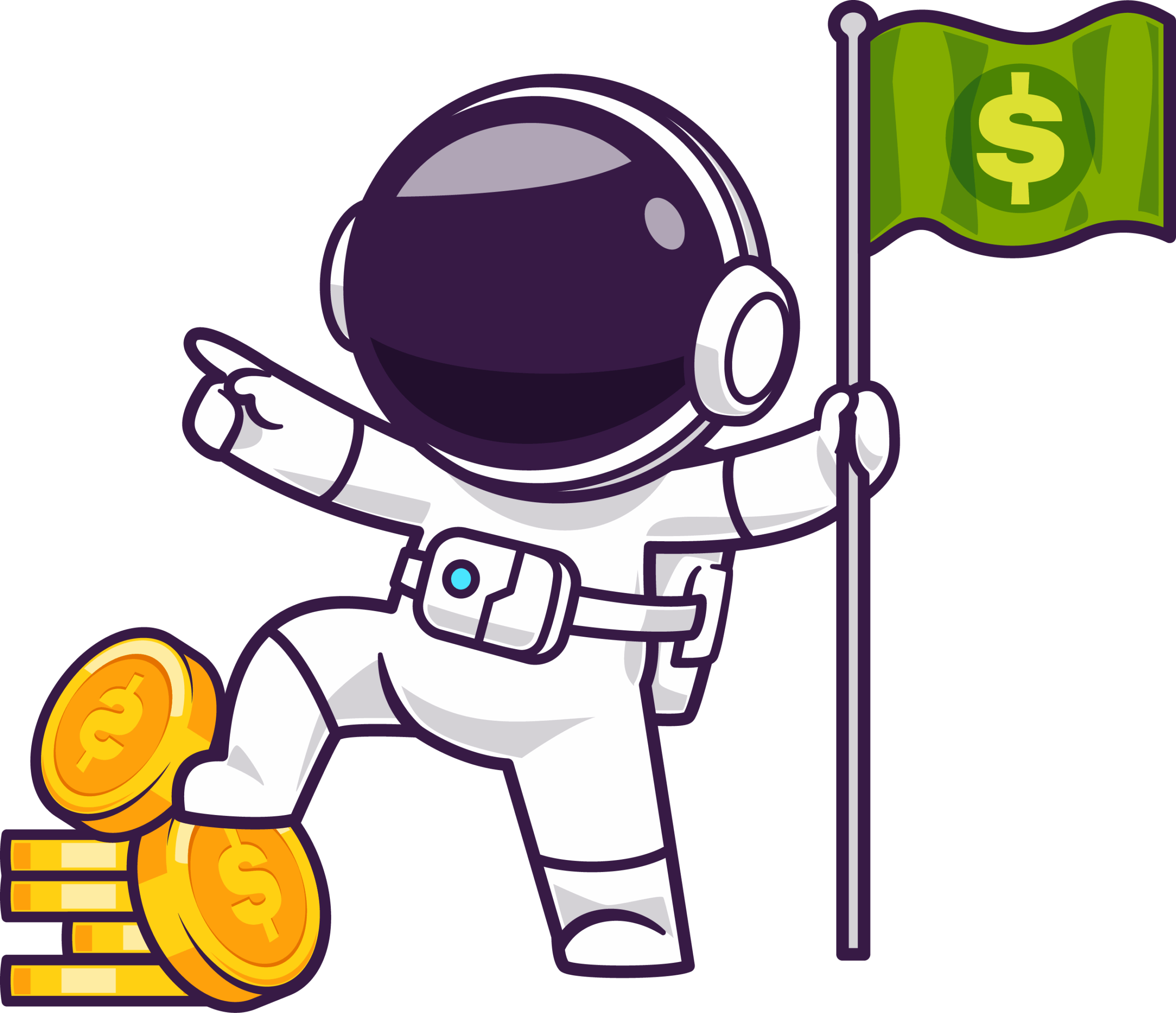 6 Astronaut Character With Money Illustration-11