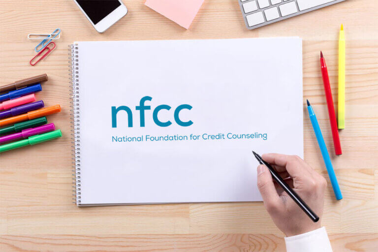 NFCC Review Notebook with the 2025 NFCC Logo on it